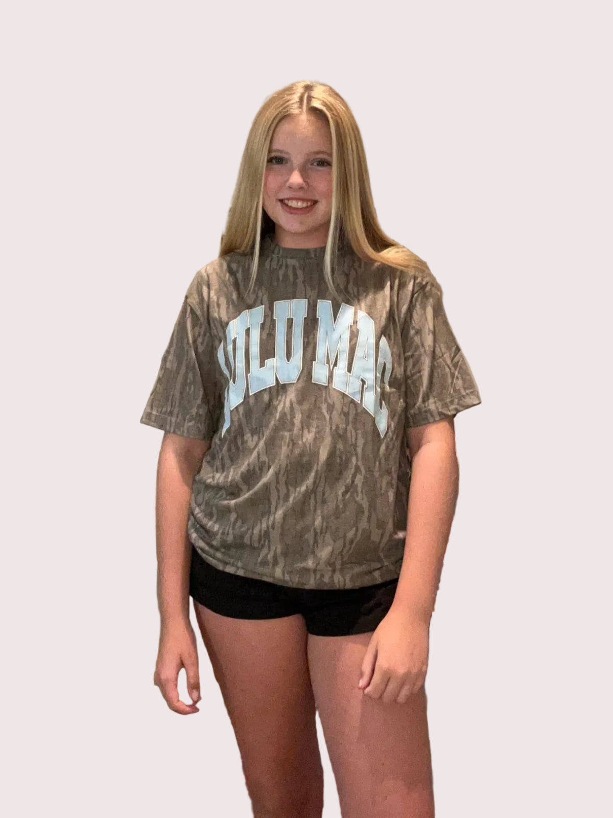 Camo and Baby Blue Lulu Mac T-shirt