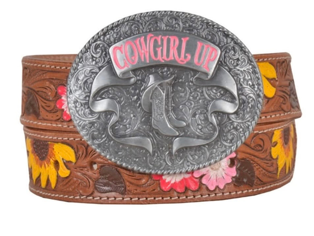 Bouquet Hand-Tooled Leather Women’s Belt