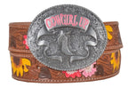 Bouquet Hand-Tooled Leather Women’s Belt