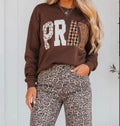 Pray Letter Embroidered Pullover Sweatshirt