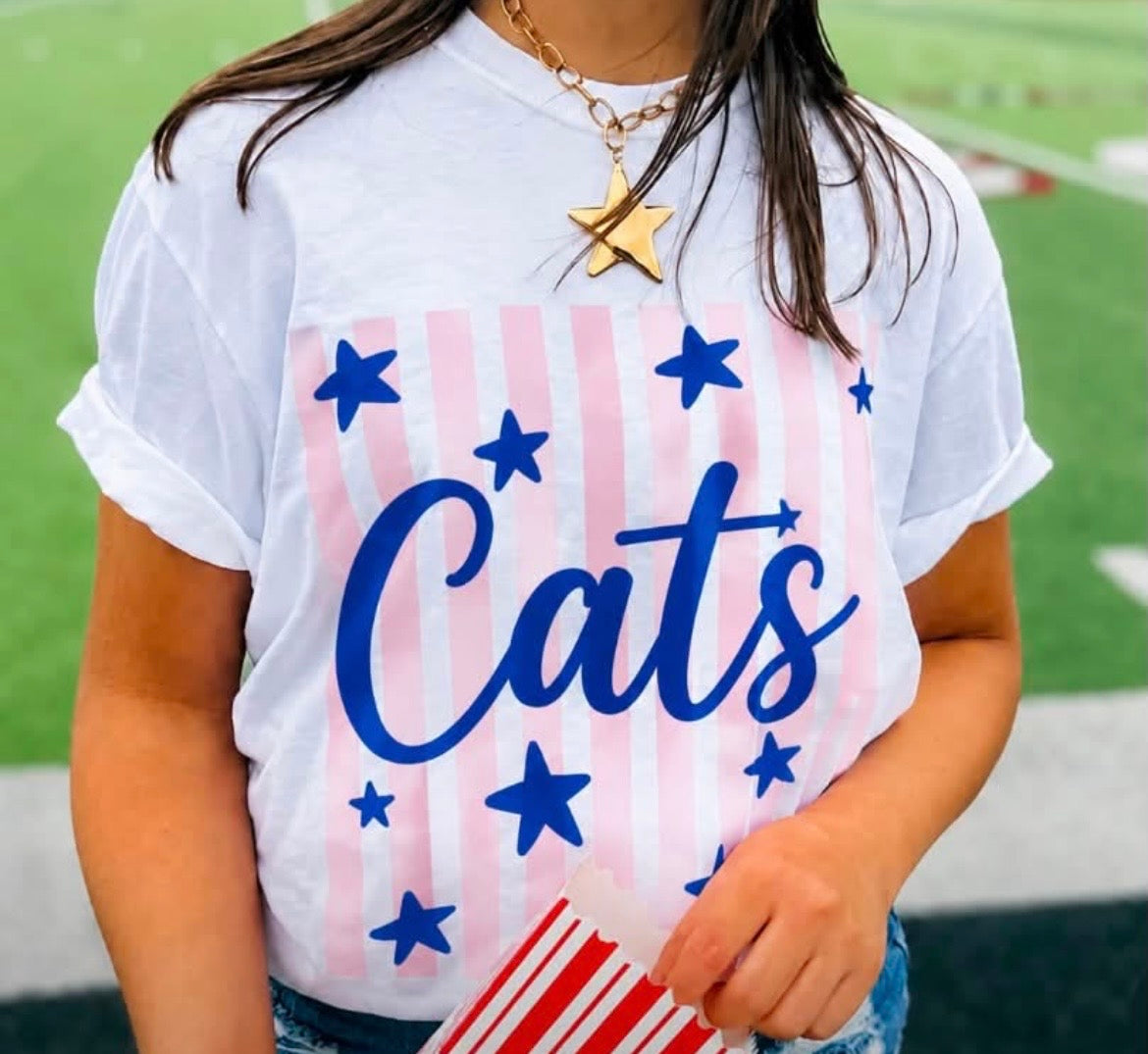 Pink Stripes Widcat Custom Mascot Tee