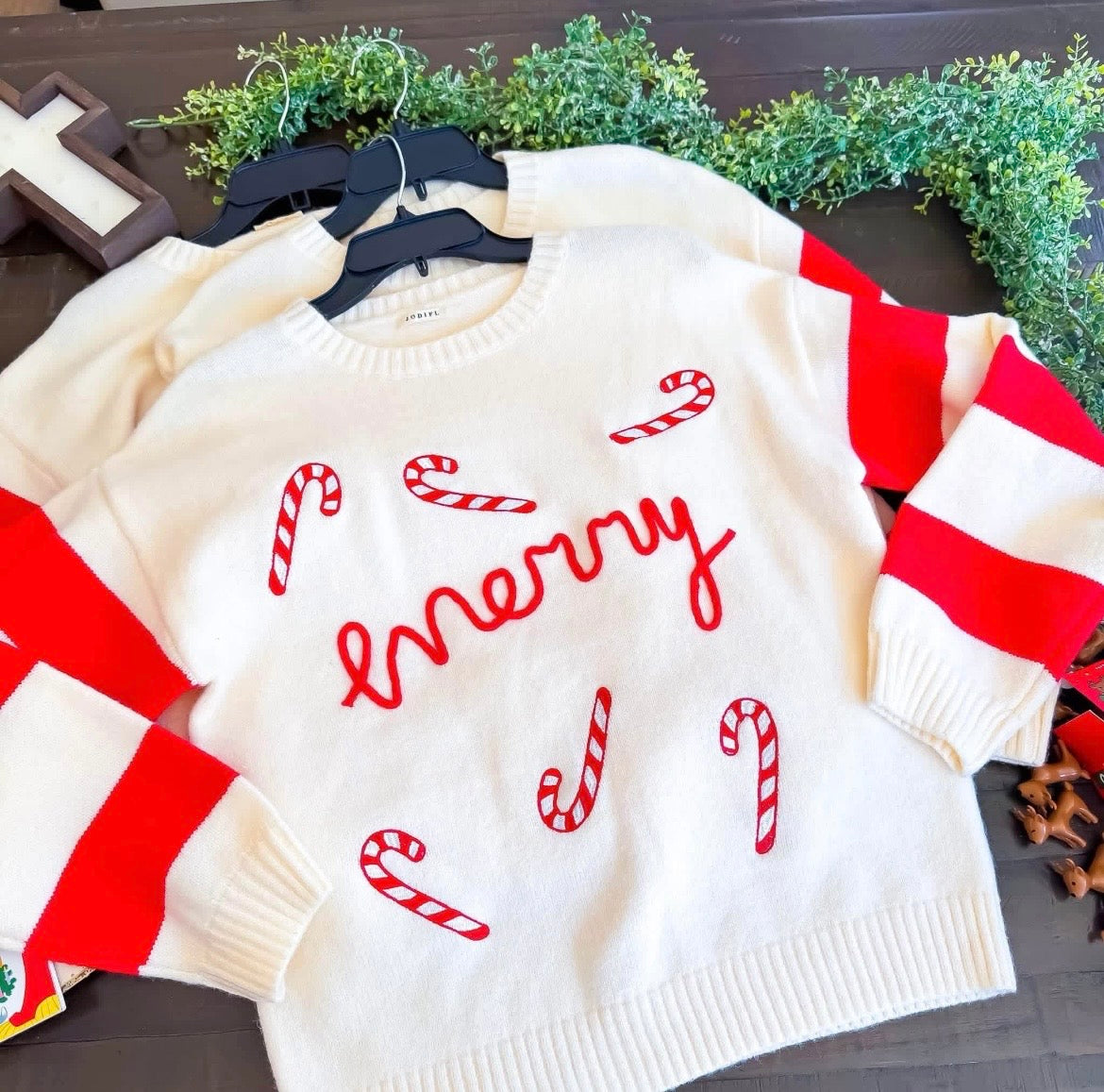 Merry Candy Cane Christmas Sweater by Jodifl