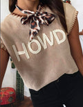 Howdy Embroidered Graphic Western Sweater Vest