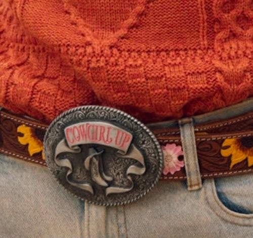 Bouquet Hand-Tooled Leather Women’s Belt