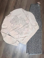 Western Pattern Embroidery Round Neck Pullover Long Sleeve
