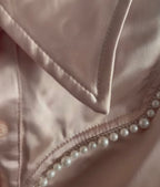 Western detail silk pearl adorned blouse