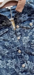 JODIFL Blue Floral Jean Jacket