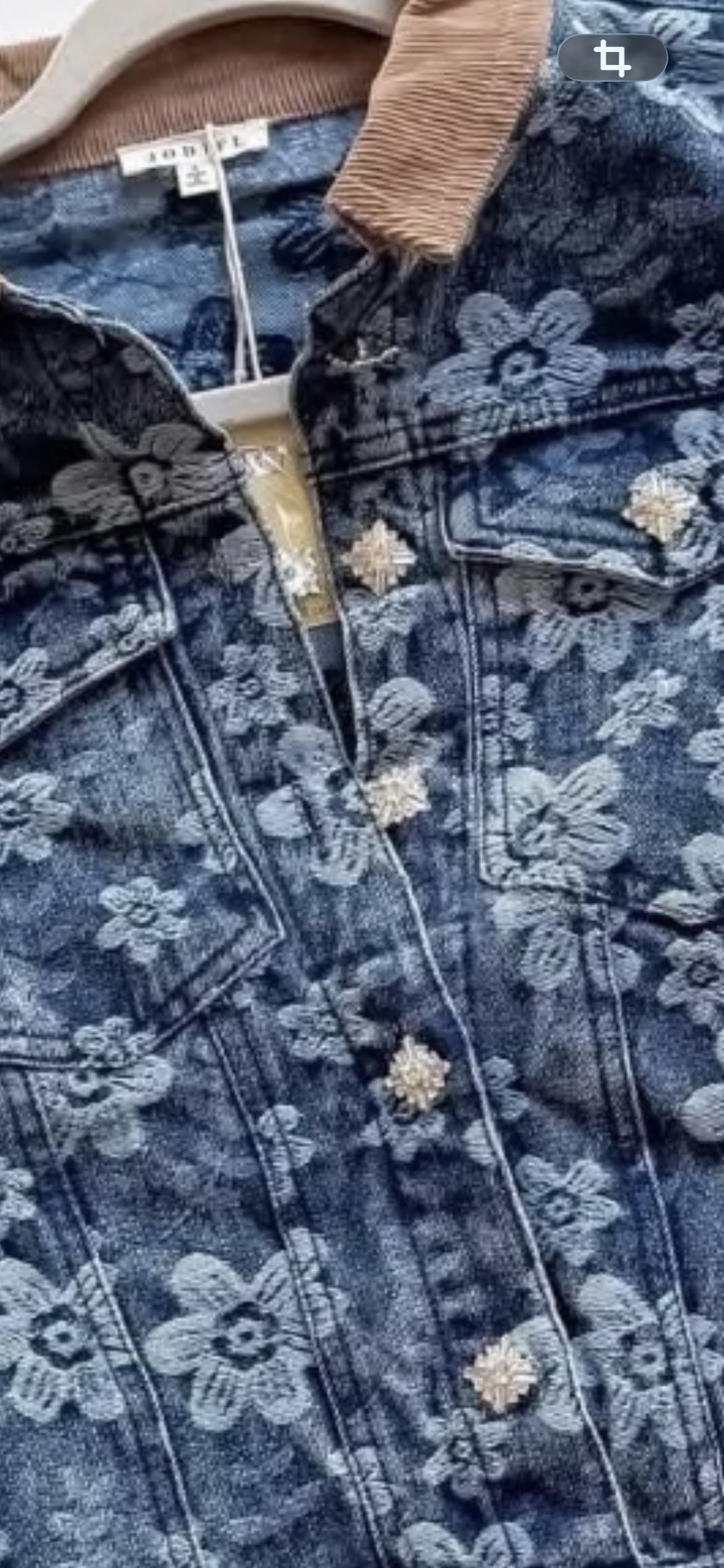 JODIFL Blue Floral Jean Jacket