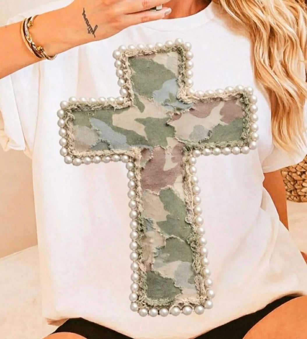 Duck Camo Cross, Faux Pearl - Unisex Graphic sweatshirt