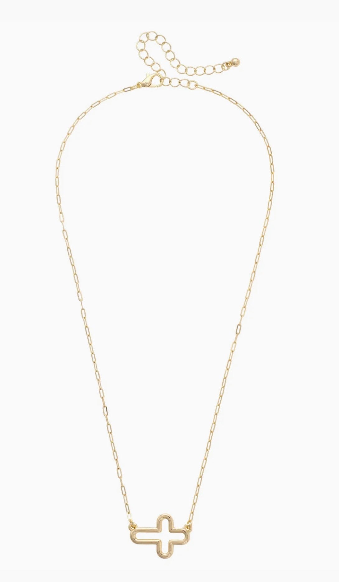 Foster Open Sideways Cross Necklace