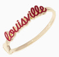 Louisville Cardinal Cursive Enamel Hinge Bangle