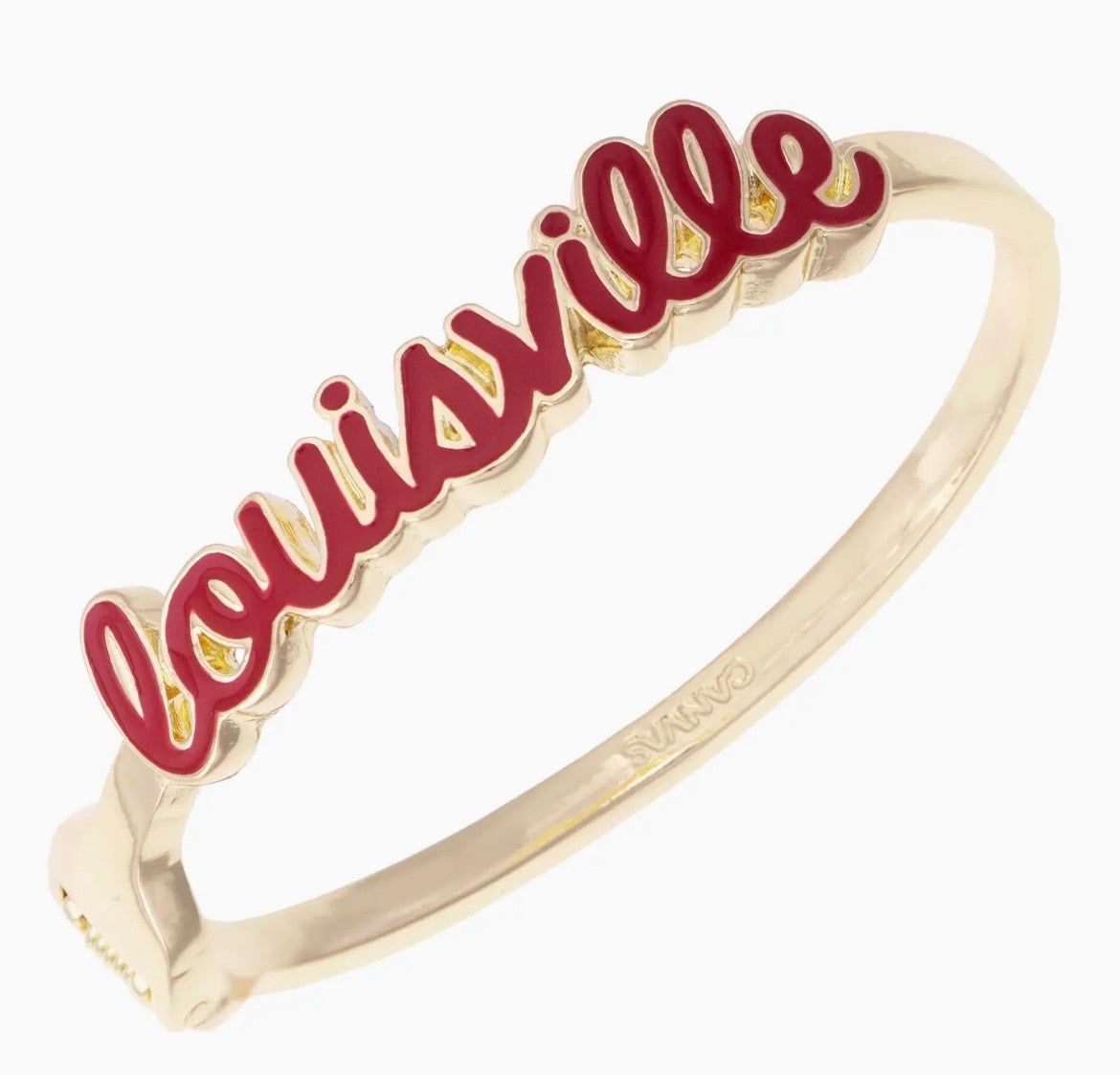 Louisville Cardinal Cursive Enamel Hinge Bangle