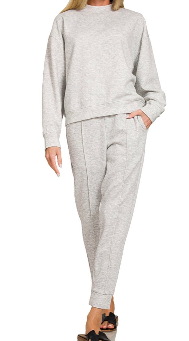 SCUBA MOCK NECK PULLOVER & PINTUCK JOGGERS SET