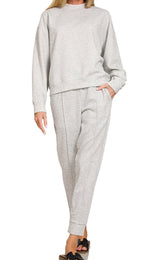 SCUBA MOCK NECK PULLOVER & PINTUCK JOGGERS SET