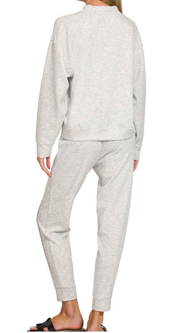 SCUBA MOCK NECK PULLOVER & PINTUCK JOGGERS SET